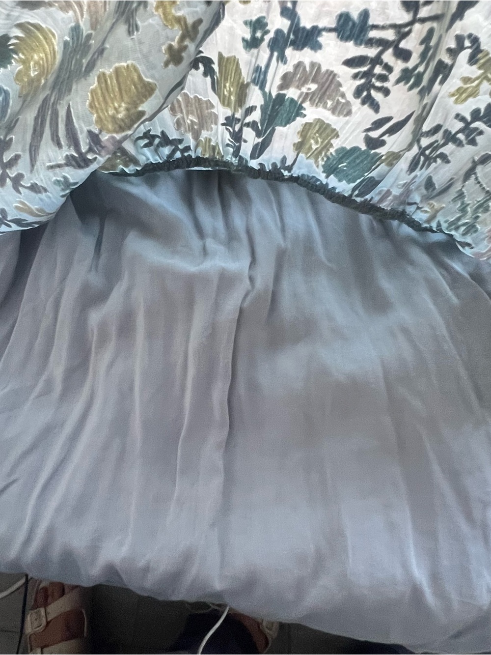 Anthropologie Burnout Velvet Midi Dress Floral Tiered Cross-Back Blue Small NWT - Picture 9 of 14